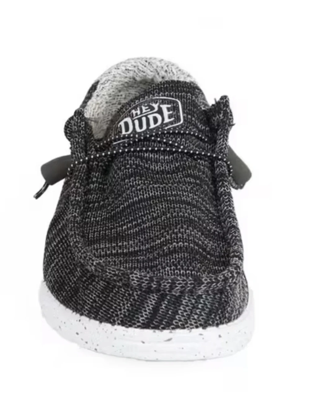 Hey Dude Wally Stretch Mix Meteorite Slip-On Loafers in Black and White Sz 10
